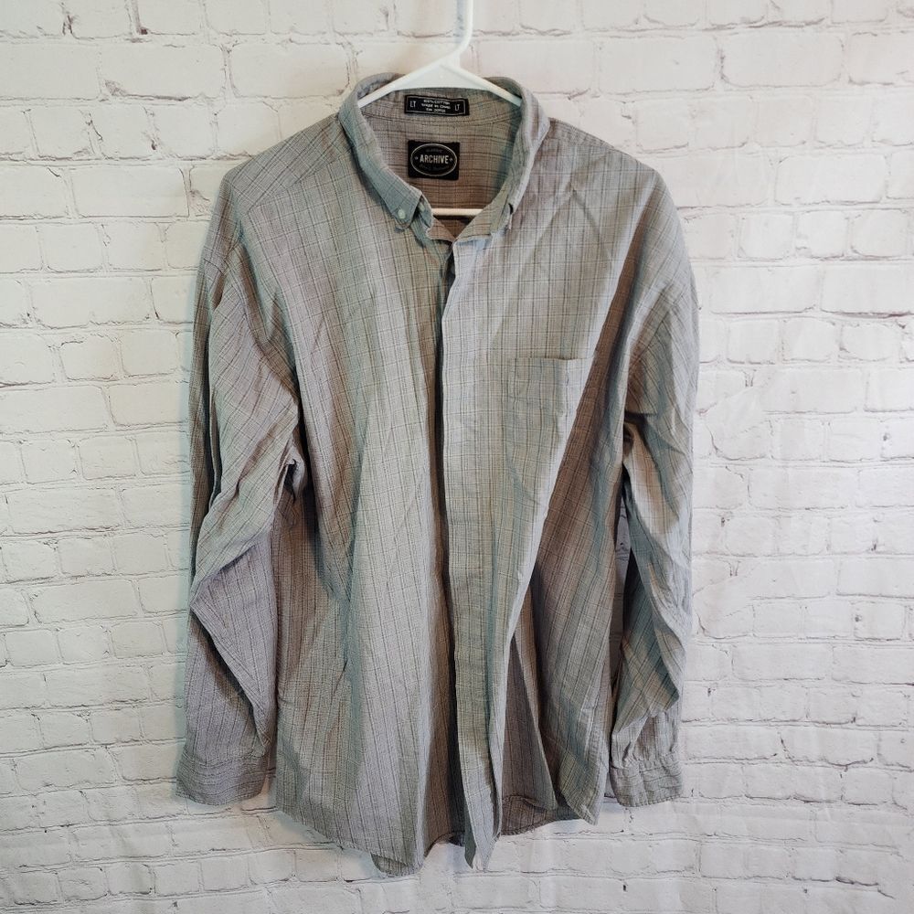 Men's Archive longsleeve button down shirt, size Large, tall